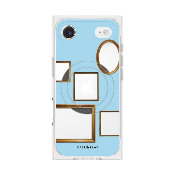 Premium Square Case with MagSafe［ Photo Frames - Light Blue ］
