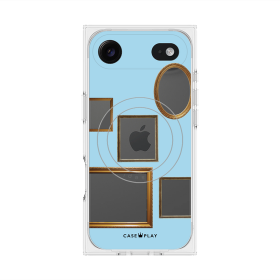 Premium Square Case with MagSafe［ Photo Frames - Light Blue ］