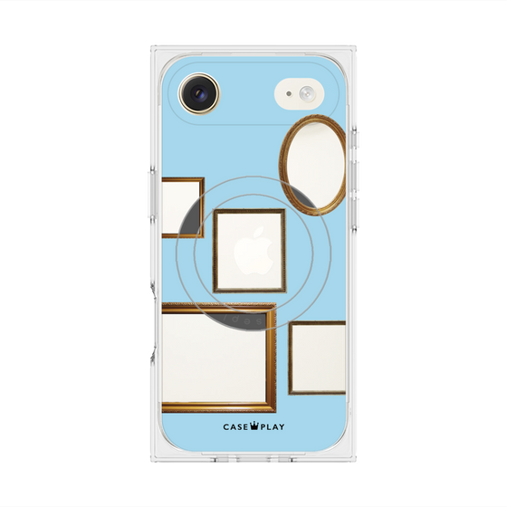 Premium Square Case with MagSafe［ Photo Frames - Light Blue ］
