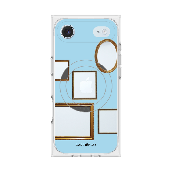 Premium Square Case with MagSafe［ Photo Frames - Light Blue ］