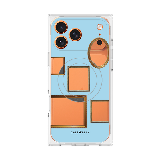 Premium Square Case with MagSafe［ Photo Frames - Light Blue ］