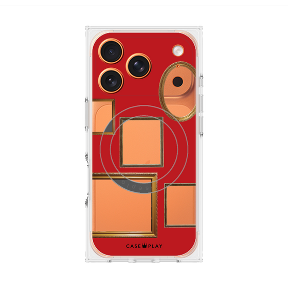 Premium Square Case with MagSafe［ Photo Frames - Red ］