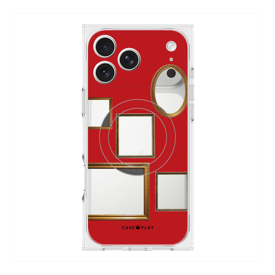 Premium Square Case with MagSafe［ Photo Frames - Red ］