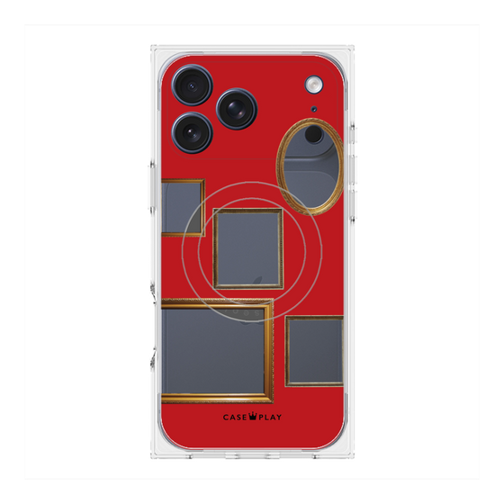 Premium Square Case with MagSafe［ Photo Frames - Red ］