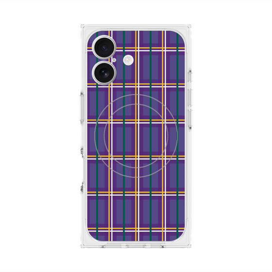 Premium Square Case with MagSafe［ Tartan Check - Purple ］