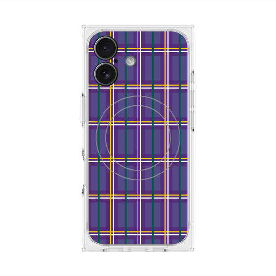 Premium Square Case with MagSafe［ Tartan Check - Purple ］