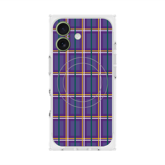 Premium Square Case with MagSafe［ Tartan Check - Purple ］