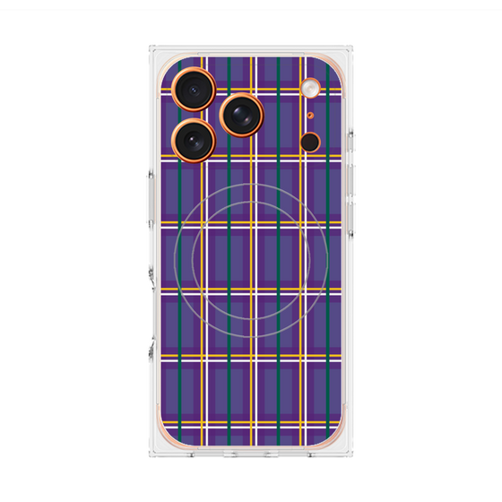 Premium Square Case with MagSafe［ Tartan Check - Purple ］
