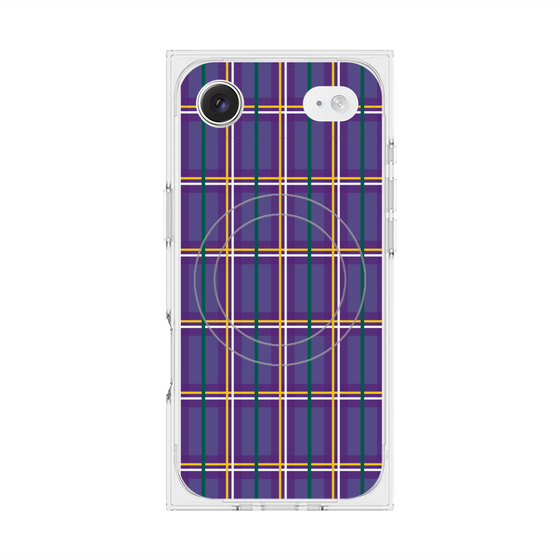 Premium Square Case with MagSafe［ Tartan Check - Purple ］