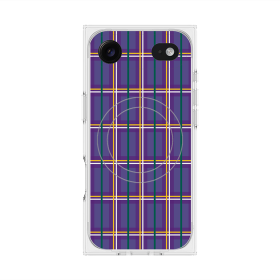 Premium Square Case with MagSafe［ Tartan Check - Purple ］