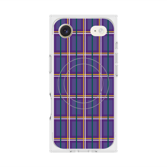 Premium Square Case with MagSafe［ Tartan Check - Purple ］