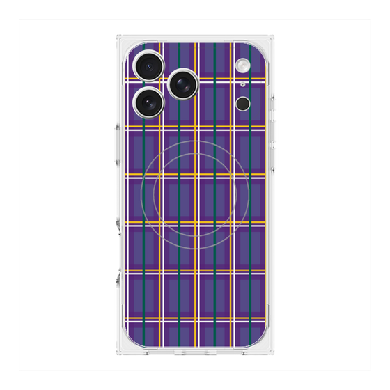 Premium Square Case with MagSafe［ Tartan Check - Purple ］