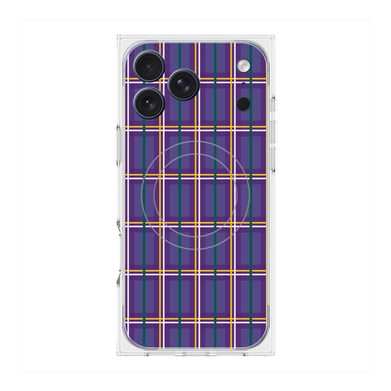 Premium Square Case with MagSafe［ Tartan Check - Purple ］