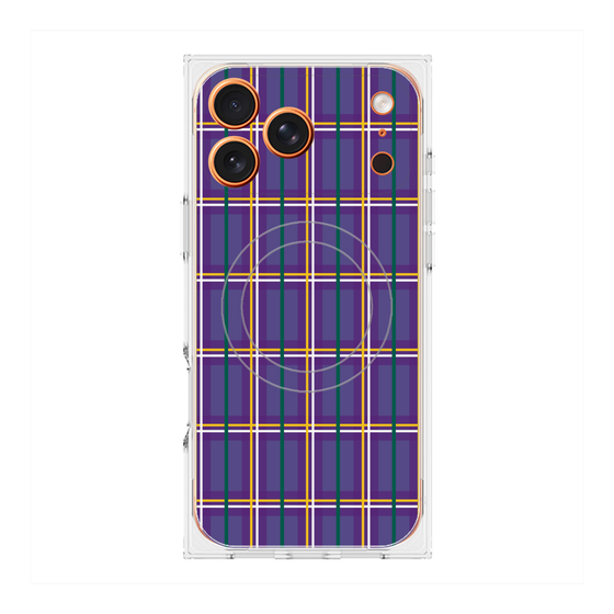 Premium Square Case with MagSafe［ Tartan Check - Purple ］
