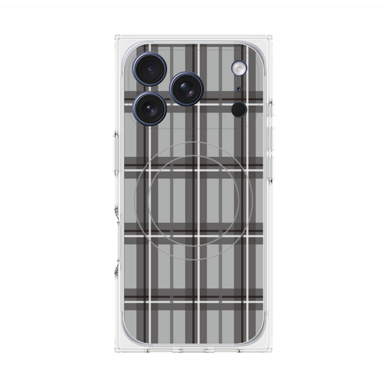 Premium Square Case with MagSafe［ Tartan Check - Gray ］
