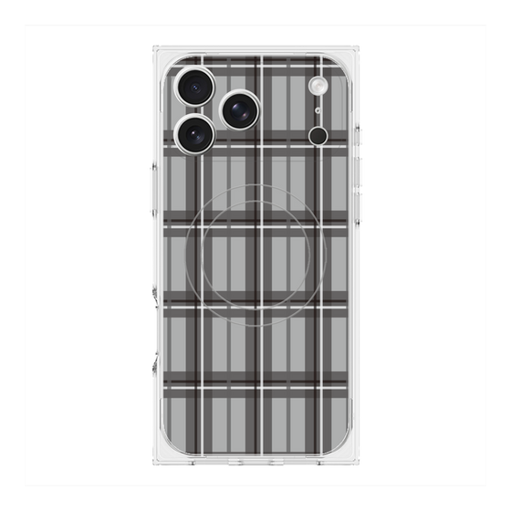 Premium Square Case with MagSafe［ Tartan Check - Gray ］