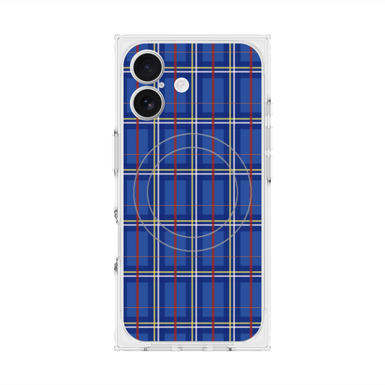 Premium Square Case with MagSafe［ Tartan Check - Blue ］
