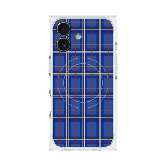 Premium Square Case with MagSafe［ Tartan Check - Blue ］