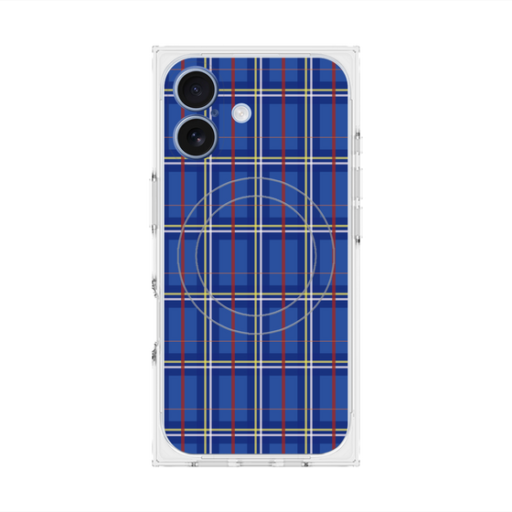 Premium Square Case with MagSafe［ Tartan Check - Blue ］