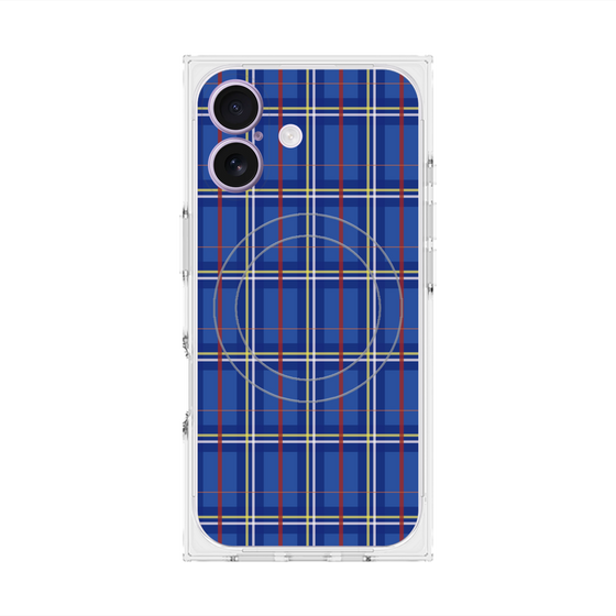 Premium Square Case with MagSafe［ Tartan Check - Blue ］