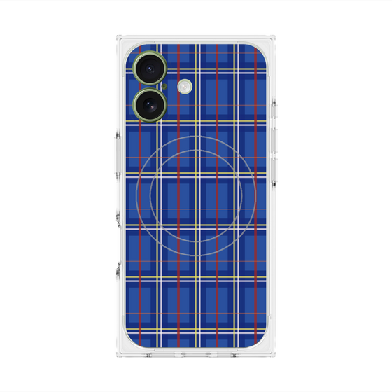 Premium Square Case with MagSafe［ Tartan Check - Blue ］