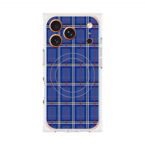 Premium Square Case with MagSafe［ Tartan Check - Blue ］