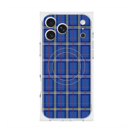 Premium Square Case with MagSafe［ Tartan Check - Blue ］