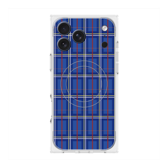 Premium Square Case with MagSafe［ Tartan Check - Blue ］