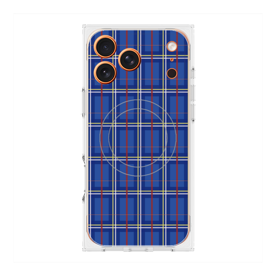 Premium Square Case with MagSafe［ Tartan Check - Blue ］