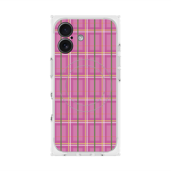 Premium Square Case with MagSafe［ Tartan Check - Pink ］