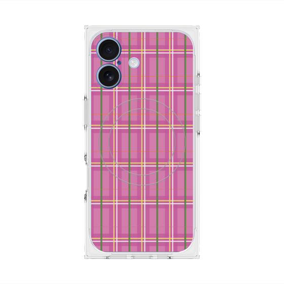 Premium Square Case with MagSafe［ Tartan Check - Pink ］