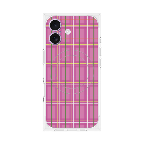Premium Square Case with MagSafe［ Tartan Check - Pink ］