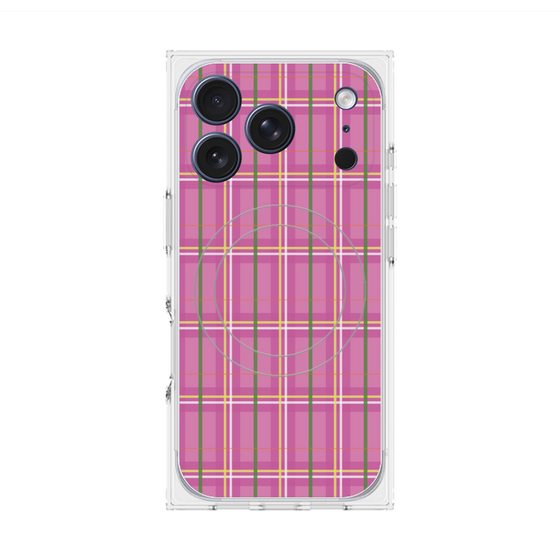 Premium Square Case with MagSafe［ Tartan Check - Pink ］