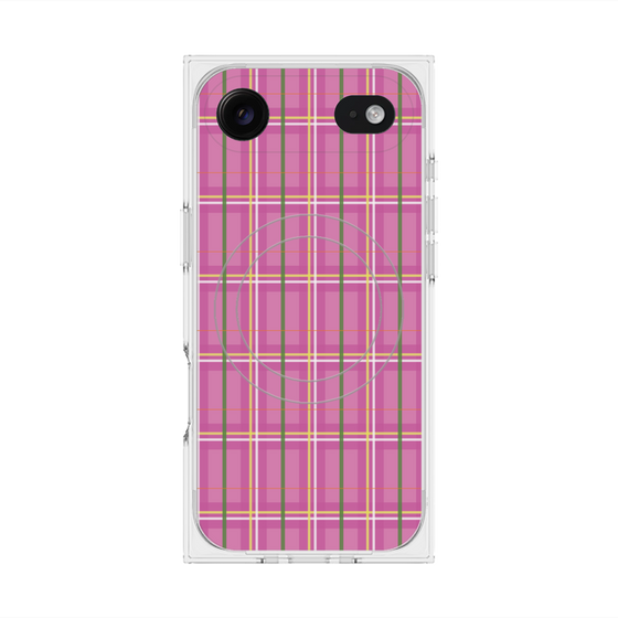 Premium Square Case with MagSafe［ Tartan Check - Pink ］