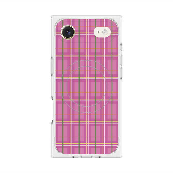 Premium Square Case with MagSafe［ Tartan Check - Pink ］