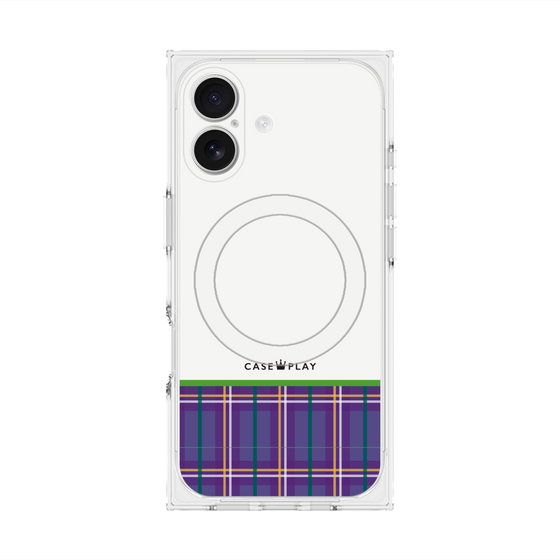 Premium Square Case with MagSafe［ CASEPLAY Tartan Check - Purple ］