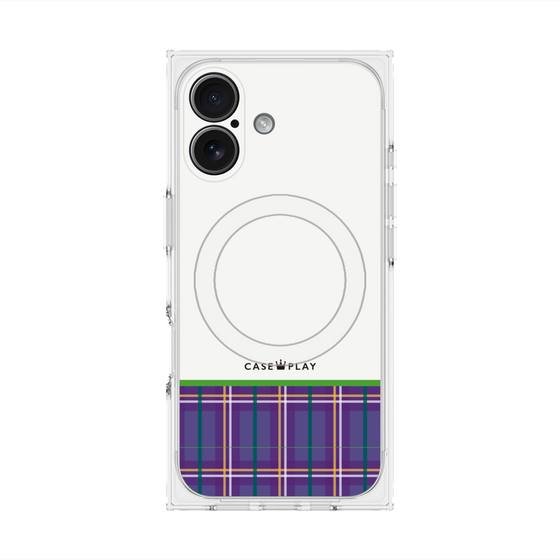 Premium Square Case with MagSafe［ CASEPLAY Tartan Check - Purple ］