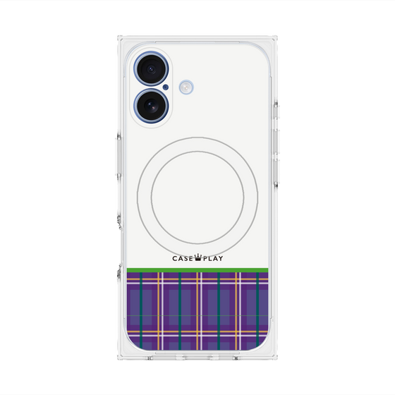 Premium Square Case with MagSafe［ CASEPLAY Tartan Check - Purple ］