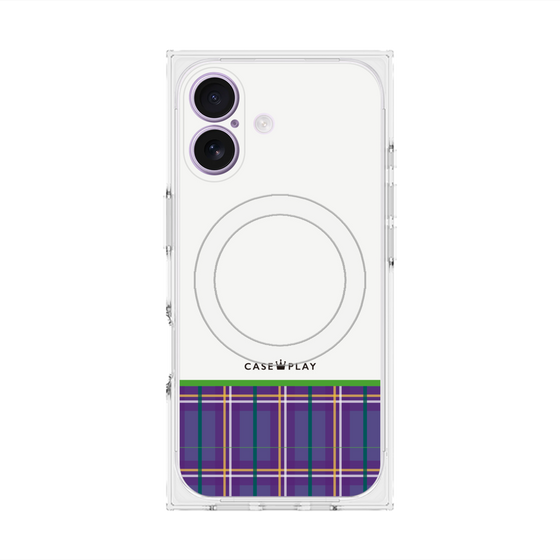 Premium Square Case with MagSafe［ CASEPLAY Tartan Check - Purple ］