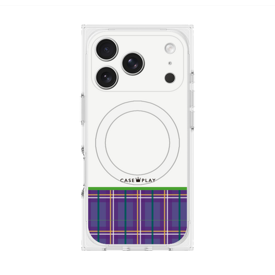 Premium Square Case with MagSafe［ CASEPLAY Tartan Check - Purple ］