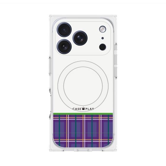 Premium Square Case with MagSafe［ CASEPLAY Tartan Check - Purple ］