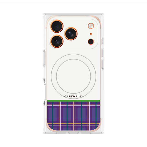 Premium Square Case with MagSafe［ CASEPLAY Tartan Check - Purple ］