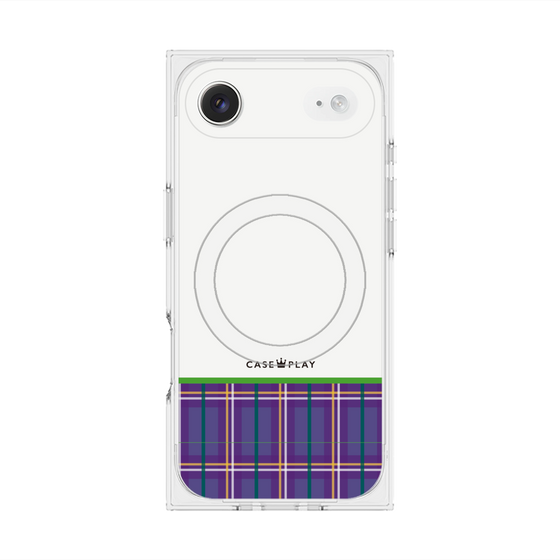 Premium Square Case with MagSafe［ CASEPLAY Tartan Check - Purple ］