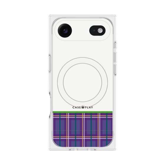 Premium Square Case with MagSafe［ CASEPLAY Tartan Check - Purple ］