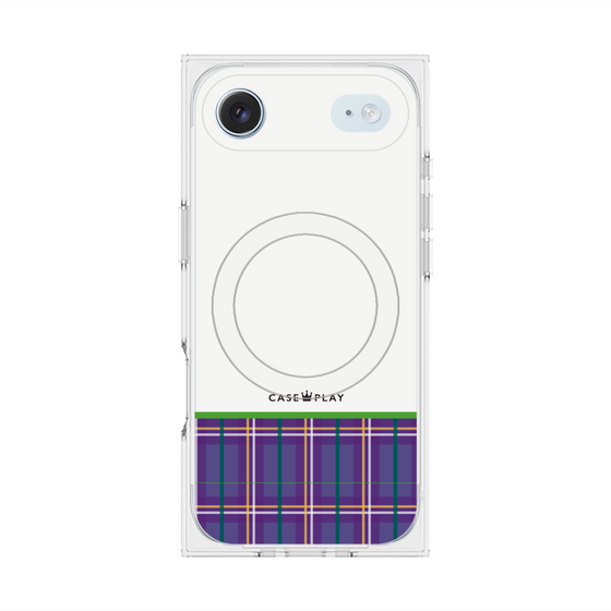 Premium Square Case with MagSafe［ CASEPLAY Tartan Check - Purple ］