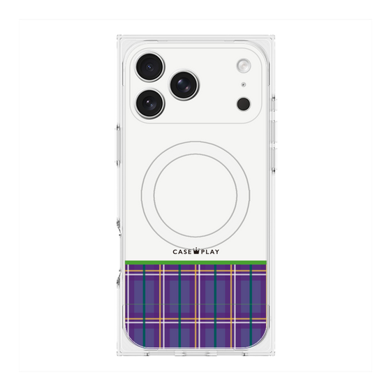 Premium Square Case with MagSafe［ CASEPLAY Tartan Check - Purple ］