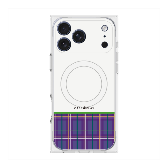 Premium Square Case with MagSafe［ CASEPLAY Tartan Check - Purple ］