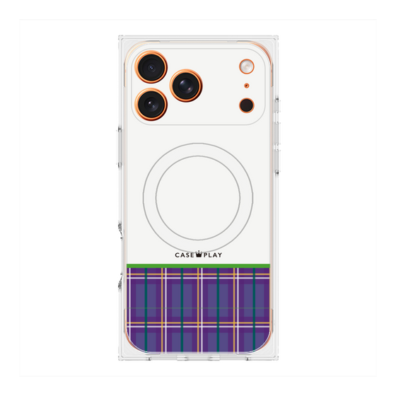 Premium Square Case with MagSafe［ CASEPLAY Tartan Check - Purple ］
