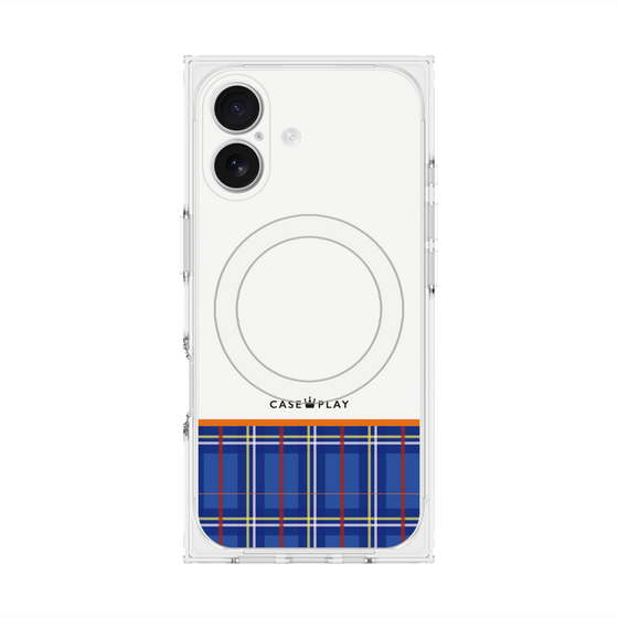 Premium Square Case with MagSafe［ CASEPLAY Tartan Check - Blue ］