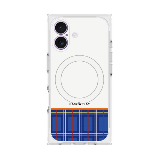 Premium Square Case with MagSafe［ CASEPLAY Tartan Check - Blue ］